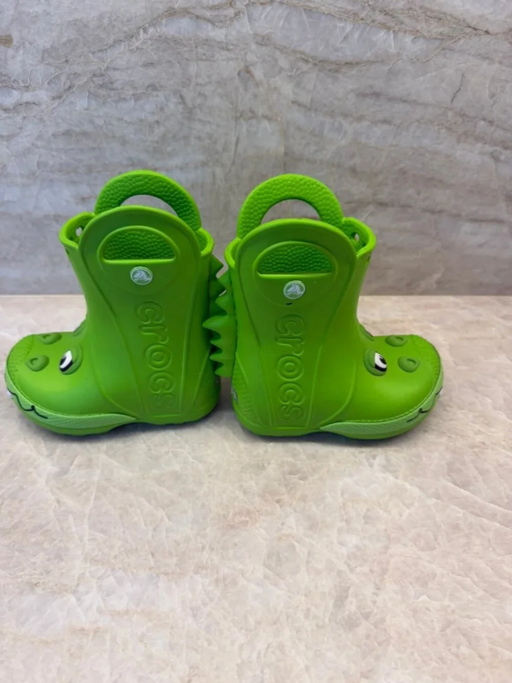 Crocs Kids Green Dinosaur Rain Boots Size C6